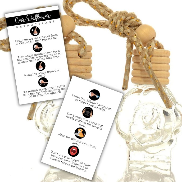 Car Care Car Diffuser Instruction Cards – 50 Pack, Business Card Size ...