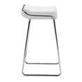 thumbnail image 4 of Modern Contemporary Bar Stool Chair, White Leatherette Chrome Steel (set of two), 4 of 4