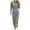Gray, variant on Utoimkio Women's Elegant Long Sleeve Party Dress Crewneck Side Split Formal Dress Evening Gowns for Women