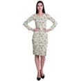 thumbnail image 2 of Moomaya Printed Full Sleeve Bodycon Dress for Women Scoop Neck Side Slit Casual Clothing, 2 of 8