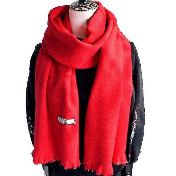 Bufanda de cachemira de moda para mujeres y hombres, chales y abrigos de invierno grandes, suaves y cálidos, regalo de Navidad de color sólido