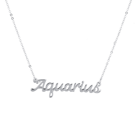 Lux Accessories Horoscope Zodiac Sign Aquarius Silver (Best Gemstone For Aquarius)