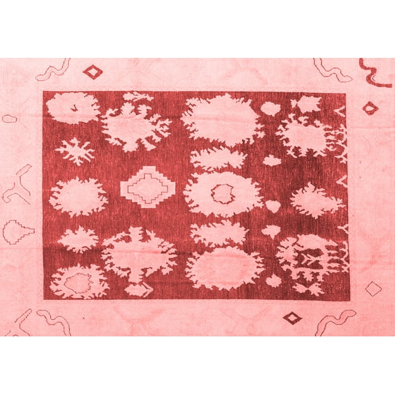 Ahgly Company Machine Washable Indoor Rectangle Oriental Red Traditional Area Rugs, 8' x 12'