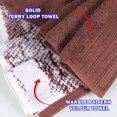 thumbnail image 3 of Superior Cotton 6 Piece Assorted Solid and Marble Towel Set, Brown, 3 of 7