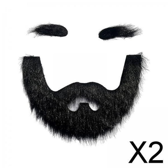 BELOVING 2xFalse Eyebrow and Beard Set Costume Mustache for Performance Cosplay Festive Black