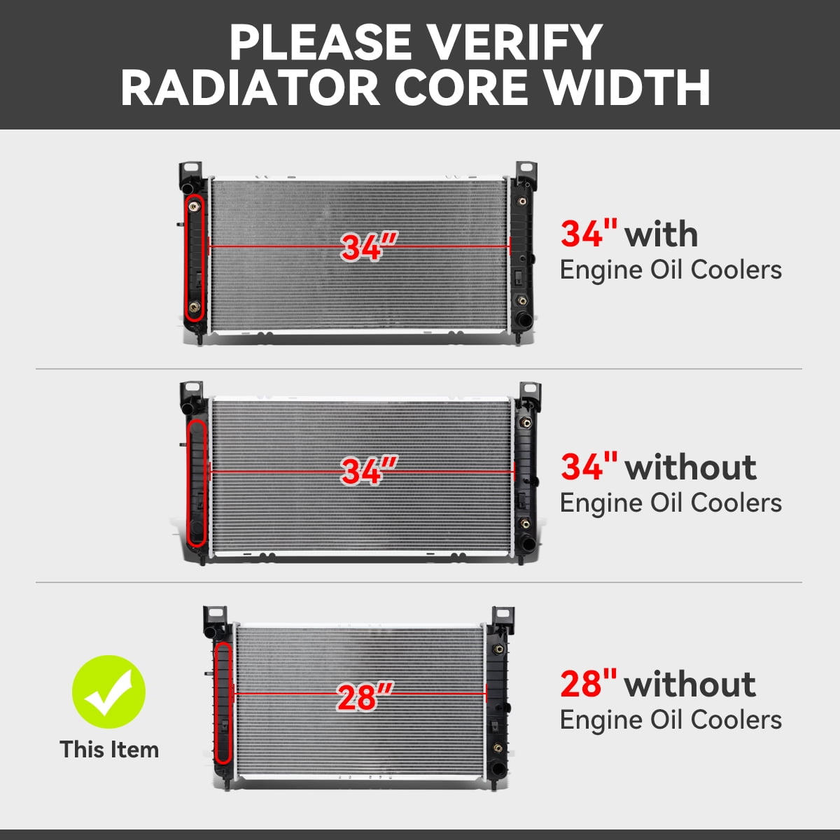 NUVISION 28" Core OE Style Radiator for 99-06 Chevy Silverado GMC Sierra Tahoe DPI 2334