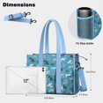 thumbnail image 5 of Teacher Tote Bag,Cartoon Dogs Blue Background Teacher Utility Tote Bag,Large Work Tote Bags for Women with Multiple Pockets,Top Zipper Closure,13.8x10.6x6.7 Inch, 5 of 5