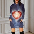 thumbnail image 2 of Vestido de manga larga suelto con capucha a la moda con estampado de amor para mujer Fridja  NMB2935, 2 of 6