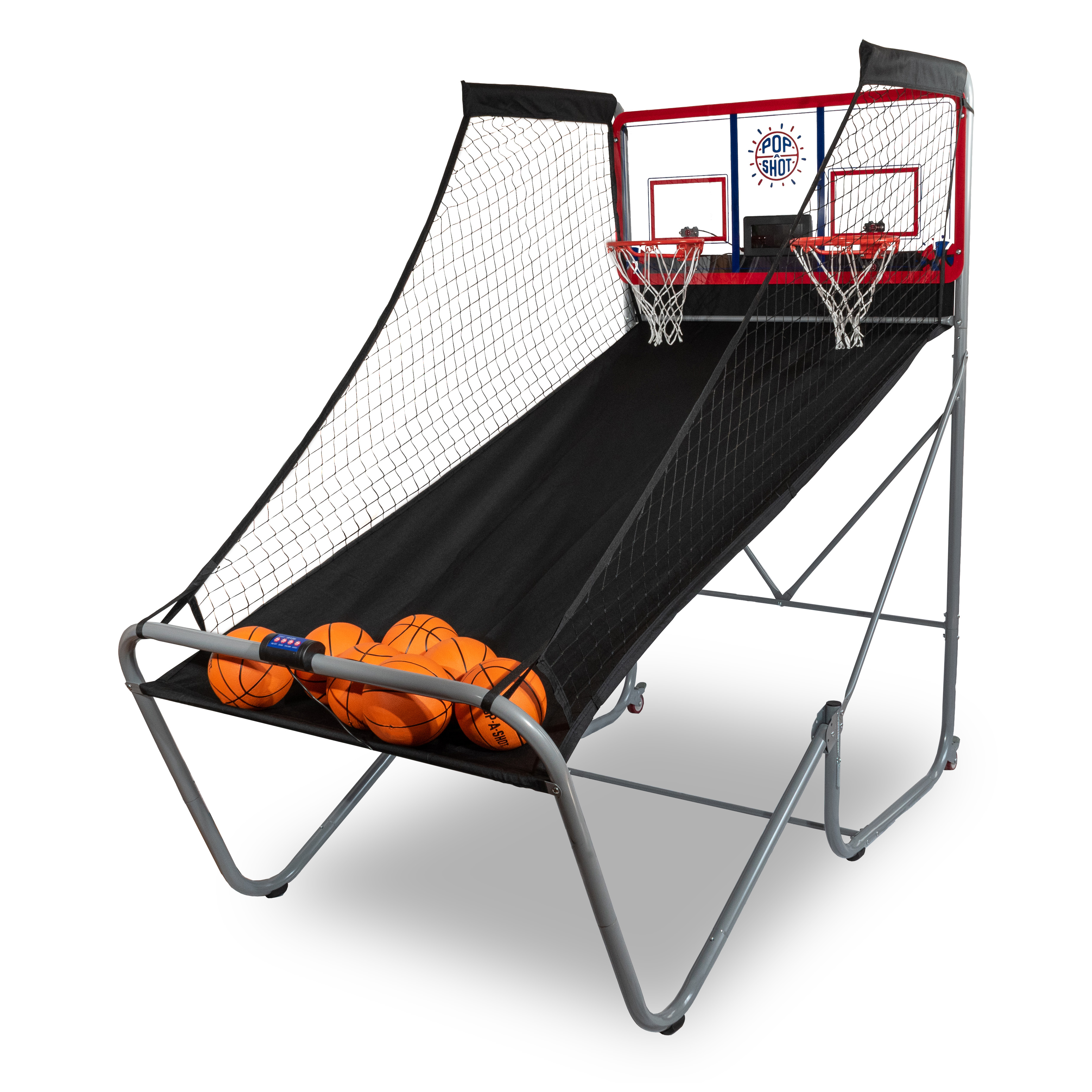 Pop-A-Shot Official Indoor/Outdoor Dual Shot Basketball Arcade Game Weather  Resistant 16 Different Games Updated Return Ramp Improved Steel Frame 