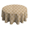 thumbnail image 4 of Golden Christmas Pattern Round Tablecloth 60"x60",Wrinkle Wipeable Table Cloth for Kitchen Dining Room Picnic Patio Party, 4 of 6