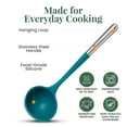 thumbnail image 4 of Juego de utensilios de cocina de silicona de 12 piezas con mango de acero inoxidable y soporte de cerámica, apto para lavaplatos, 4 of 7