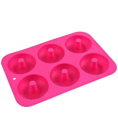 

Silicone Donut Mold 6-Cavity DIY Mini Fluted Baking Cake Pan Chocolate Cookie Cupcake Mould Rose Red
