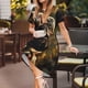 thumbnail image 3 of Fotbe Pug Wearing Sunglasses Flowers Vestido Largo de Moda para Mujer, Vestido Tipo Camiseta con Manga Corta y Estilo Casual a Rayas y Bloques de Color, 3 of 6