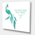 thumbnail image 3 of Designart ' Turquoise Bird You Were Born With Wings ' Traditional Canvas Wall Art Print, 3 of 4