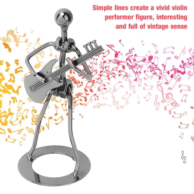 Metal Músico Jugador Peque?a Escultura de Hierro Figura de colección Soldadura a Mano Decoración para el hogar Arte Estatua de Hierro Manualidades Regalos Unbranded GY08264
