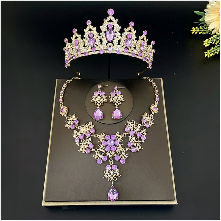Purple wedding necklace sale