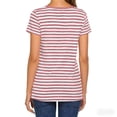 thumbnail image 4 of Axiiglly T Shirts for Women 2026 Striped Crewneck Short Sleeve Shirts Fashion Loose Fit Pull On Tees, S-2XL, 4 of 6