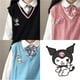 thumbnail image 2 of Suéter de lana Kawaii Kuromi Cinnamoroll My Melody Sanrioes, chaleco con cuello en V, ropa bonita para mujer, primavera y otoño, nuevo, 2 of 4