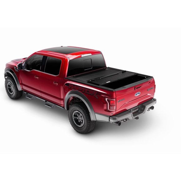 Fits 2022-2024 Toyota Tundra UnderCover Tonneau Cover AX42017 Armor Flex; Hard Tri-Fold; Non-Lockable; Matte Black; Line-X Coated Aluminum; Textured