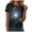 Dark Gray, variant on Womens 3/4 Sleeve T Shirts Galaxy Starry Sky Print Crew Neck Loose Fit Casual Summer Tops