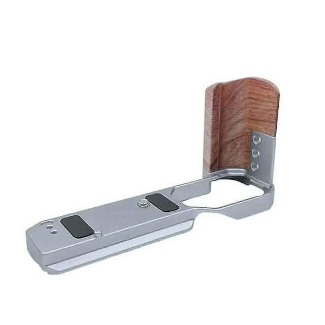 For Quick Release L Plate Wooden Side Handle Bracket Handgrip Digital Camera Tripod Accessories Silver