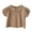 Khaki, variant on WOYY Toddler Girls Short Sleeve Blouse Cute Casual Peter Pan Collar Shirt, Sizes 3M-2T