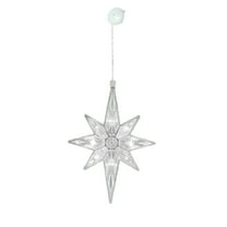 PEIBang Christmas Window Star Lights,Plastic Lighted Star Xmas Tree Topper Decoration,LED Star Hanging Christmas Lights with Suction Cup for Home Party Decorations