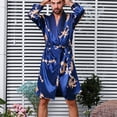 thumbnail image 4 of ZVNAΖH Men's Long Sleeve Satin Robe Dragon Print Lightweight Bathrobe Pajamas, Gifts for Men, Loungewear Set, 4 of 4
