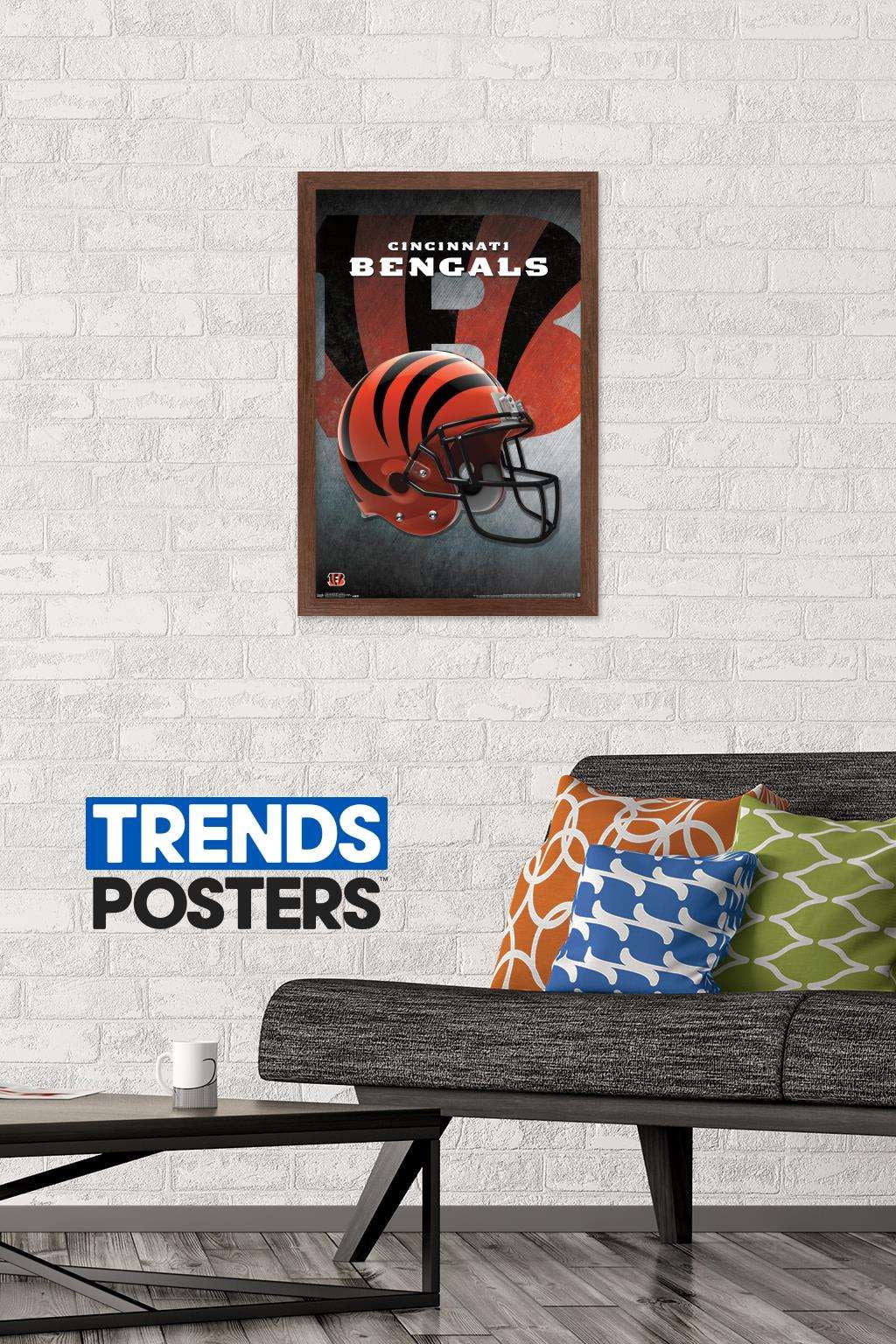 NFL Cincinnati Bengals - Helmet 16 Wall Poster, 14.725" x 22.375", Framed