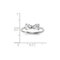 thumbnail image 3 of Solid 14k White Gold Polished White Simulated Topaz Bow Ring (1mm) - Size 5, 3 of 3