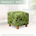 thumbnail image 3 of SCRAWLGOD St. Patrick's Day Shamrock Print Black Green Stretch Square Ottoman Cover Nonslip Elastic Band Bottom Footrest Stool Cover Protector for Square Ottoman 13x13x15 Inch, 3 of 7