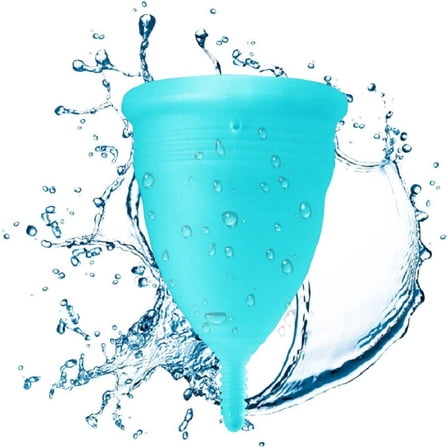 Blossom Menstrual Cup, Reusable Silicone Cup (Small Blue)