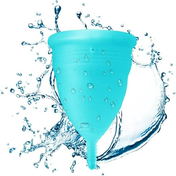 Blossom Menstrual Cup, Reusable Silicone Cup (Small Blue)