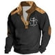 thumbnail image 1 of Blusas y camisas de manga larga con cuello redondo para hombre, sudadera informal con capucha, estampado étnico retro, cuello alto, cremallera, manga larga, holgada, con bolsillos, blusa para hombre, 1 of 2