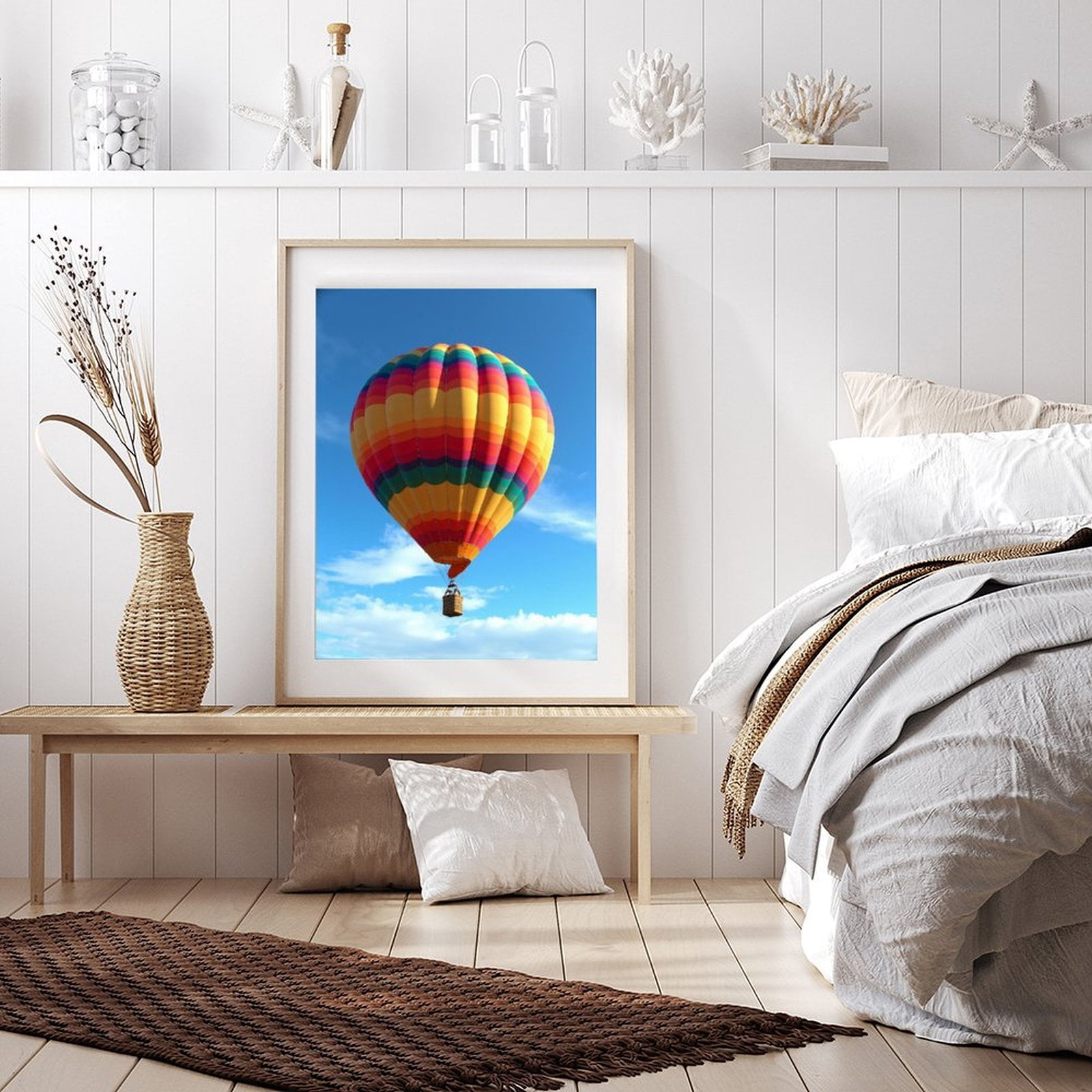 Diamond Art Kit for Adults, Bright Colorful Hot Air Balloon Sky Diamond Painting for Adults Beginners, 5D DIY Diamond Art Painting Kits, Colorful Diamond Painting Craft for Home Decor 12x16