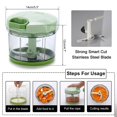 thumbnail image 4 of Manual Food Chopper 1L Large Capacity Vegetable Hand Processor Small Onion Cutter Garlic Meat Mincer Cutter with 3 Stainless Steel Blades and Mixer Safe Pull Chopper for Kitchen, 4 of 10
