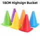 thumbnail image 2 of Balde de señal de entrenamiento de fútbol de 18 cm de alto, resistente a la presión, conos marcadores, discos, accesorio deportivo para entrenamiento de rugby y fútbol al aire libre, 2 of 5