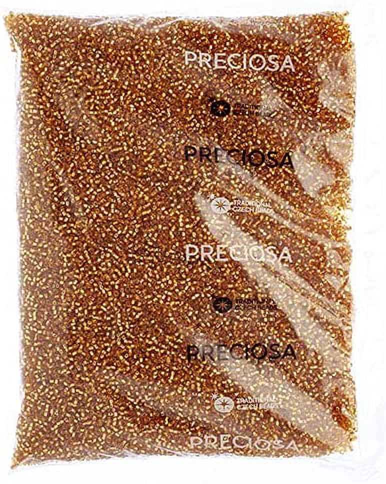 John Bead Czech Glass Seed Beads 10/0 (500g) Silverlined Gold Bead