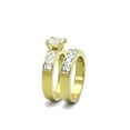 thumbnail image 4 of His Hers Yellow Gold Plated Stainless Steel Cz Wedding Ring Set, 4 of 7