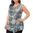 thumbnail image 2 of LSLJS Débardeurs à Col Rond pour Femmes Grande Taille Débardeur d'Été Imprimé Sans Manches Blouse Évasée Tendance Tunique à Boutons, 2 of 6