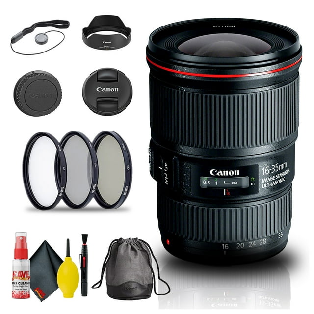 Canon EF 16-35mm F/4L IS USM Lens (9518B002) + Filter Kit + Cap Keeper + More(International Model)