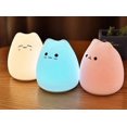 thumbnail image 5 of ZHAOCHENG Luz de noche LED para niños / luz de noche, luz de noche de silicona USB portátil, luz de noche con interruptor táctil, color: gato tímido + luz colorida, 5 of 5