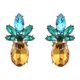 thumbnail image 1 of 1 par de pendientes con forma de piña y cristales incrustados para mujer, con decoración de diamantes (como se muestra), 1 of 6