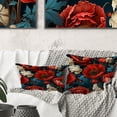 thumbnail image 2 of Designart "Pattern Of Blue And Red Poppy Flowers IV" Floral Throw Pillow - Traditional Pillow For Couch - Insert And Pillows Covers For Living Room Decor, 2 of 5