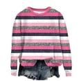 thumbnail image 1 of Pisexur Chandails en Molleton pour Femmes Col Rond Rayé Automne Chandails en Molleton Mode Décontracté Ample Pull Chandail en Molleton Manches Longues Chemises pour Femmes Blouses Surdimensionnées Hauts Sans Capuche, 1 of 4