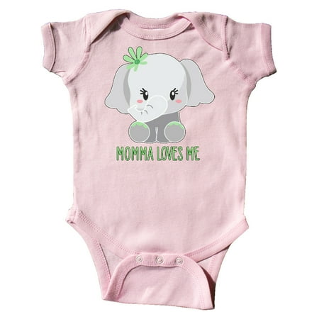 

Inktastic Momma Loves Me- cute elephant Gift Baby Boy or Baby Girl Bodysuit