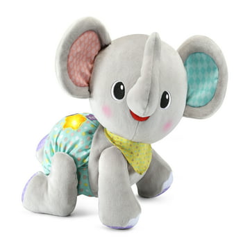 VTech Explore and Crawl Elephant Plush Baby and Toddler Toy, Gray, Walmart Exclusive