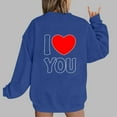 thumbnail image 1 of Jsaierl Sweatshirts à Manches Longues pour Femmes Saint-Valentin Mignons Cœur Graphique Tops Imprimé Lettre Pullovers Surdimensionnés Décontractés Col Rond Ample, 1 of 4