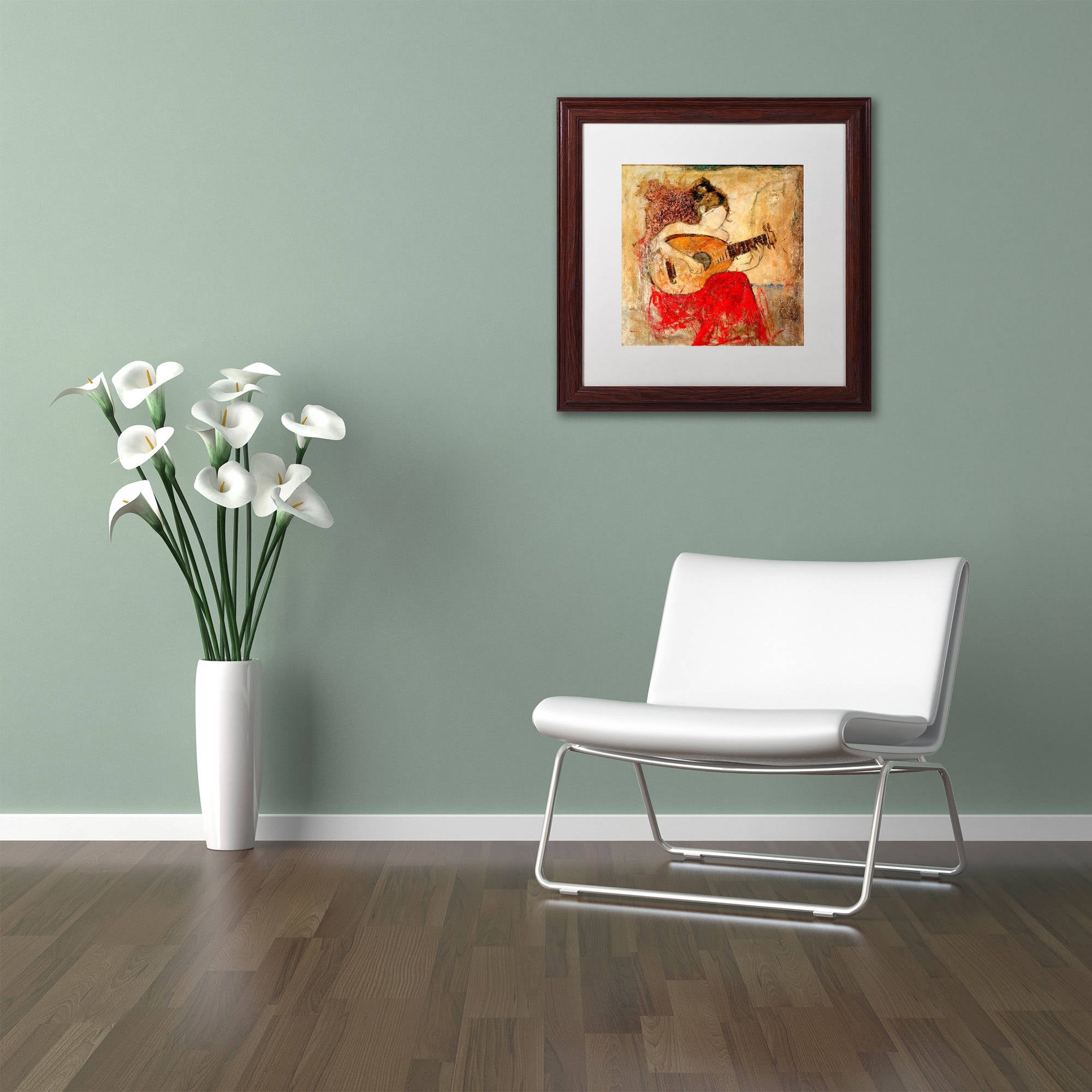 Trademark Fine Art "Vanessa" Canvas Art by Joarez, White Matte, Wood Frame