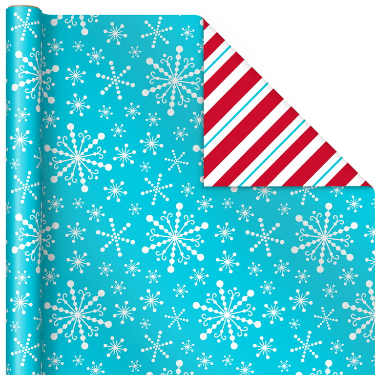 Christmas Paper And Foil Reversible Wrapping Paper, Polka Dots, Trees,  Snowmen And Snowflakes, 4-Roll, 30”, 120 Total Sq. Ft.